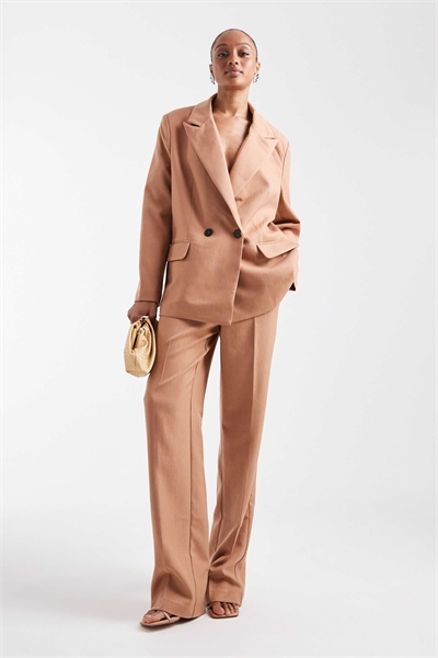 Широкие брюки с косой стрелкой из мокко артикул 148518918