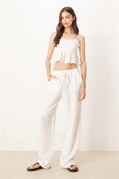 Брюки из марли с широкими брючинами артикул 147083788