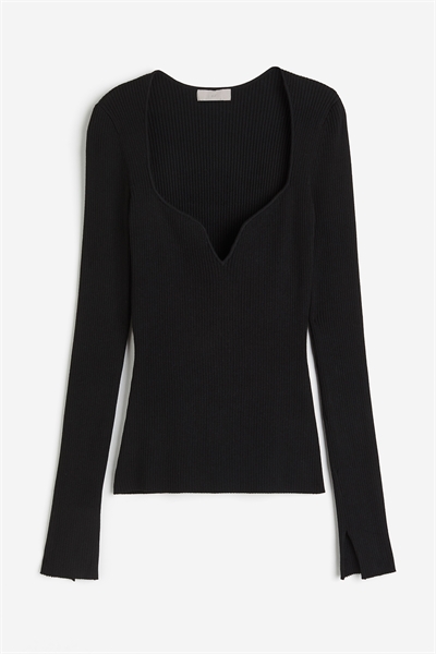 Трикотажный топ с вырезом сердечком артикул 1169365001