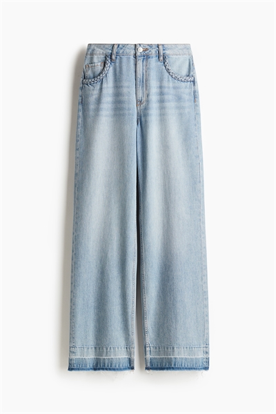 Широкие высокие джинсы артикул 1264136001