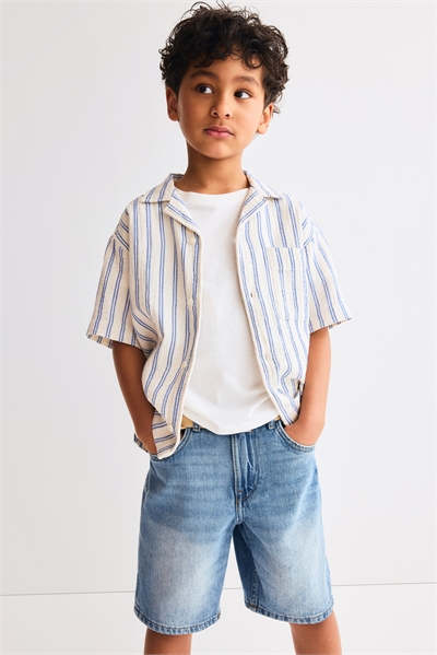 Шорты из джинсовой ткани свободного кроя артикул 1313755001