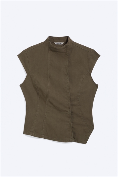 Структурированный асимметричный топ из хлопка артикул 1317618005