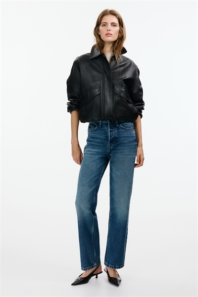 Джинсы с прямым кроем, высокой талией и длиной до щиколотки артикул 1326630007