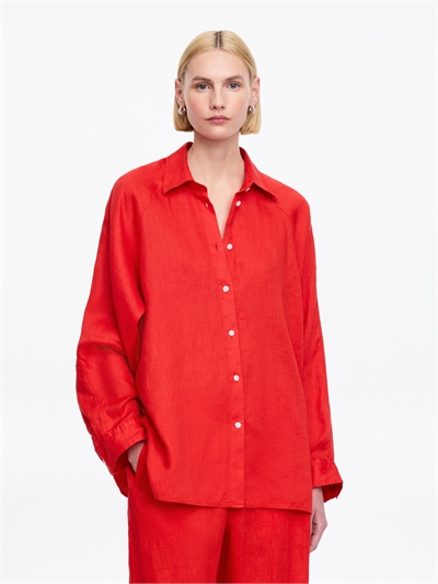 Свободная льняная рубашка артикул 1333156005