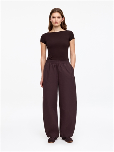 Брюки из хлопка с широкими штанинами артикул 1338937003