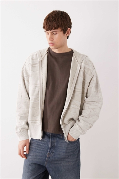 Худи с капюшоном из жаккарда с крупной текстурой артикул 154837403