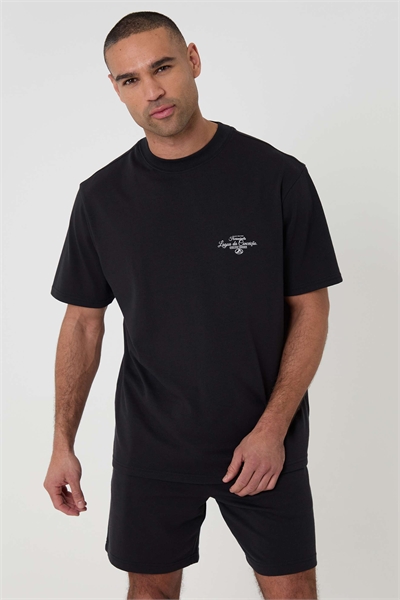 Комплект домашней одежды из хлопка свободного кроя с принтом артикул 156413736