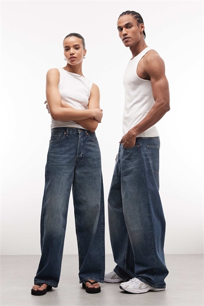 Джинсы Astro унисекс с низкой посадкой и свободным кроем артикул 155696968