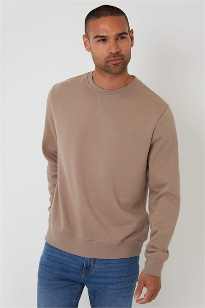 Свитшот с круглым вырезом из смешанной хлопковой ткани артикул 156413445