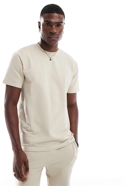 Футболка с короткими рукавами из ткани «вафля» co-ord артикул 141613359