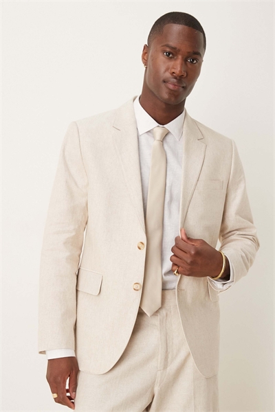 Классический однобортный блейзер из льна co-ord артикул 144019039