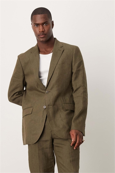 Блейзер из льна приталенного кроя артикул 144639881