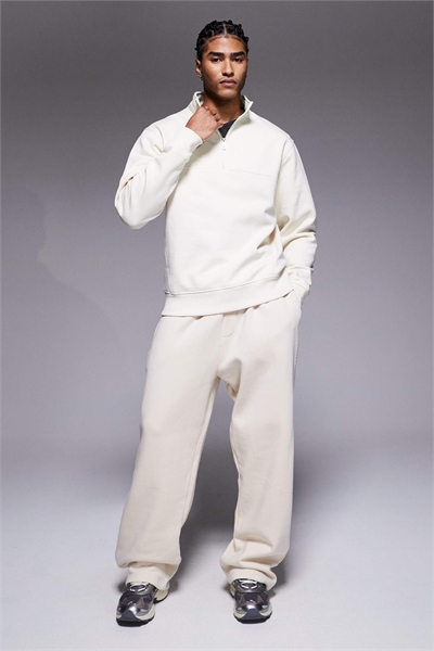 Толстовка с воротником-воронкой и полузастежкой-молнией артикул 151257046