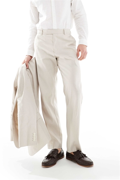 Прямой крой с брюками из льна артикул 133376886