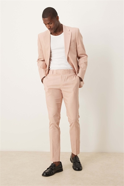 Брюки для костюма из смешанного льна, приталенного кроя артикул 139583488