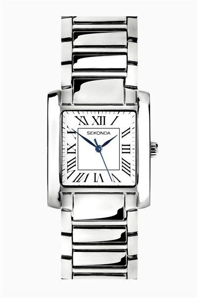 Мужские аналоговые часы Montreal с серебристым корпусом, браслетом из сплава и белым циферблатом (диаметр 30 мм) артикул 139596556