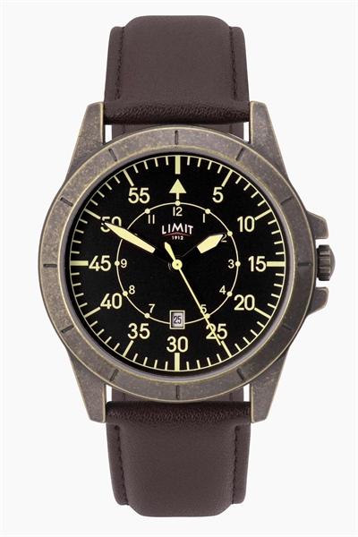 Пилотские мужские круглые аналоговые часы диаметром 46 мм черного цвета артикул 140118966