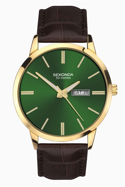 Часы Jackson с круглым циферблатом диаметром 40 мм, золотого цвета артикул 152188951