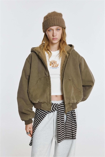 Куртка с капюшоном и подкладкой из искусственной овчины артикул 154692777