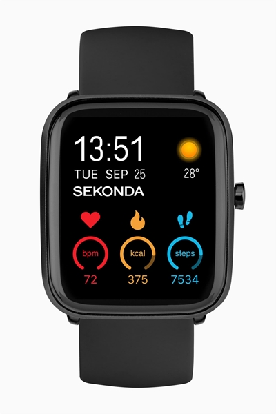 Универсальные смарт-часы Motion Plus с черным корпусом, силиконовым ремешком и ЖК-дисплеем артикул 136909553