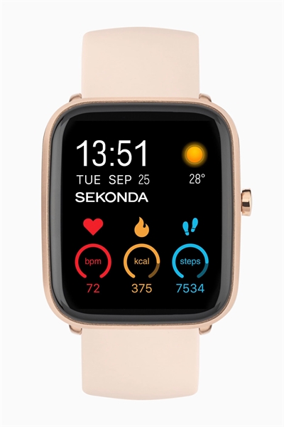 Универсальные смарт-часы Motion Plus с корпусом цвета розового золота и силиконовым ремешком, оснащенные ЖК-дисплеем артикул 139596701