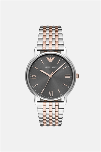 Мужские часы из стали с тремя стрелками и двухцветным корпусом артикул 142298389