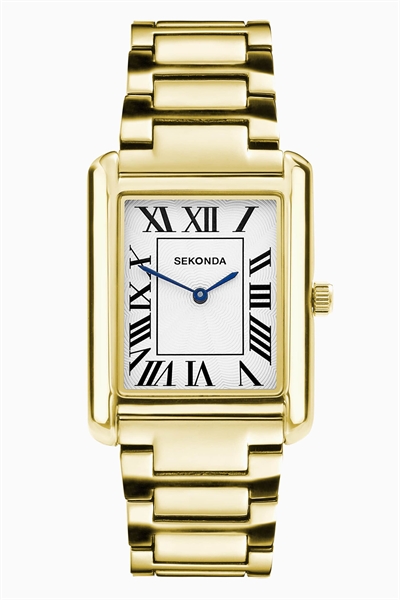 Часы Clement прямоугольной формы, 28 мм, золотого цвета артикул 152188936