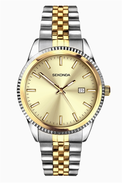 Часы King с круглым циферблатом диаметром 40 мм в двухцветном исполнении артикул 150323708