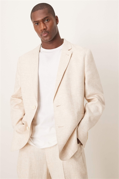 Пиджак классического кроя из смеси льна и хлопка артикул 138518707