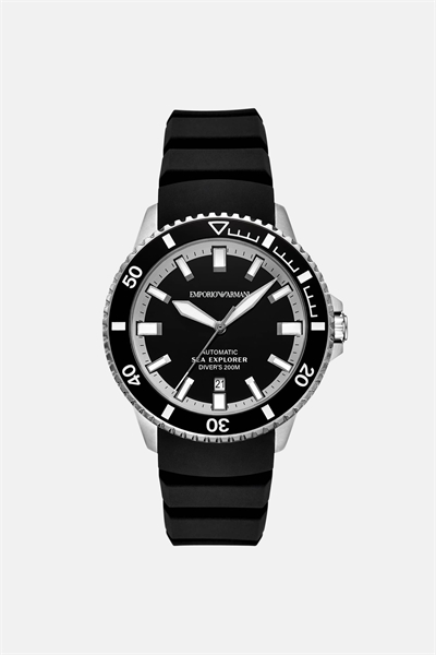 Мужские часы Sea Explorer с автоматическим механизмом и черным силиконовым ремешком артикул 154298711