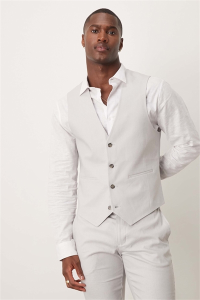 Жилет к узкому костюму из смешанного льна артикул 139583492