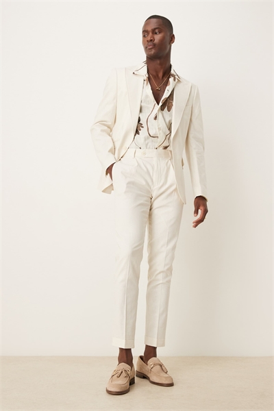 Брюки-чино из смешанного льна в стиле «скинни» артикул 139538530