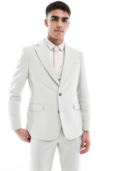 Приталенный пиджак из смешанной шерсти артикул 139432520