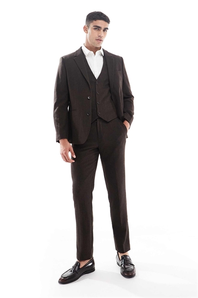 Брюки для костюма облегающего кроя с высоким содержанием шерсти артикул 140702456