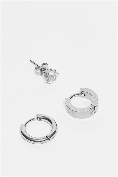 Набор из 3 незаменимых одиночных сережек из нержавеющей стали артикул 152381694