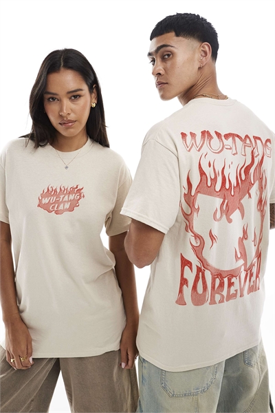Футболка свободного кроя с принтом Wu-Tang Clan артикул 156286524