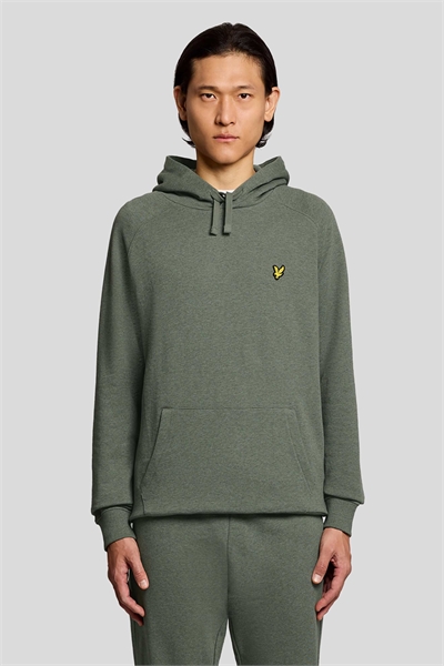 Толстовка с капюшоном и рукавами-рагланами из трехцветного меланжевого трикотажа артикул 156051570