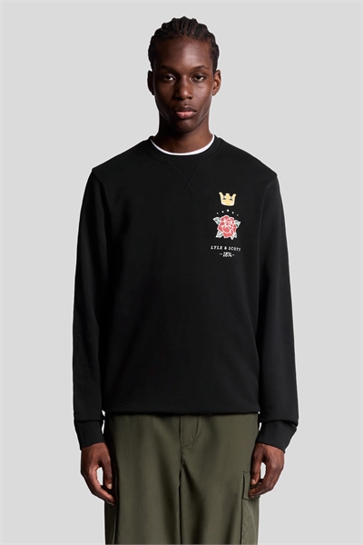 Футболка с изображением розы и короны и круглым вырезом артикул 150375745