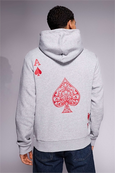 Худи свободного кроя с изображением туза червей артикул 151524080