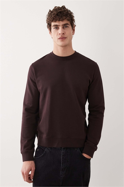 Свитшот из трикотажа с круглым вырезом артикул 155169985