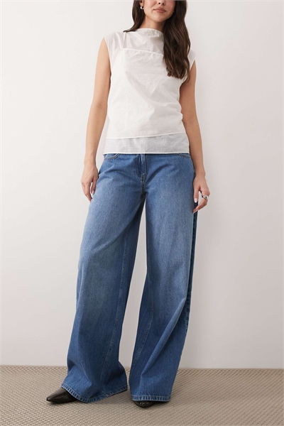 Джинсы с низкой посадкой и свободным кроем артикул 155726472