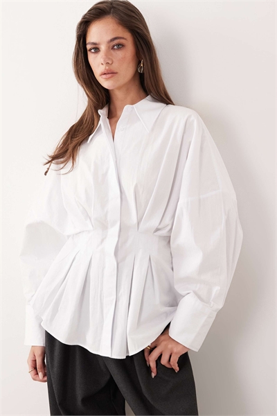 Рубашка с плиссированной талией артикул 155671992