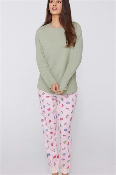 Топ с круглым вырезом и длинными рукавами из хлопка и модала артикул 156298789