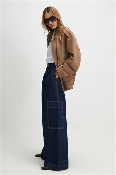 Джинсы-багги средней посадки в стиле «комбат» артикул 156297778