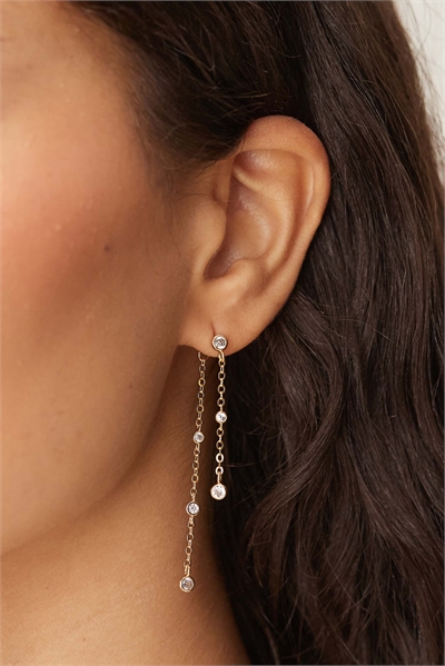 Серьги-подвески с блестящей цепочкой артикул 154902980