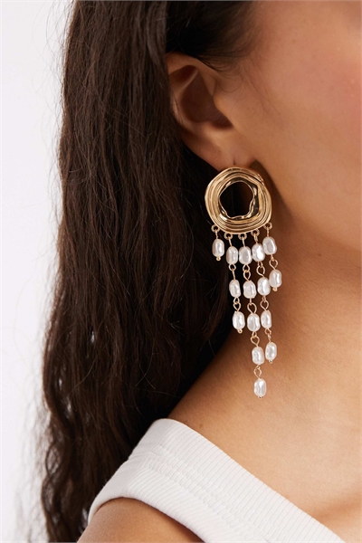 Серьги-подвески с кисточками из искусственного жемчуга от Whirlpool артикул 153723851