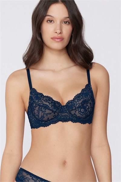 Бюстгальтер-балконет из парижского кружева без наполнителя артикул 156298691