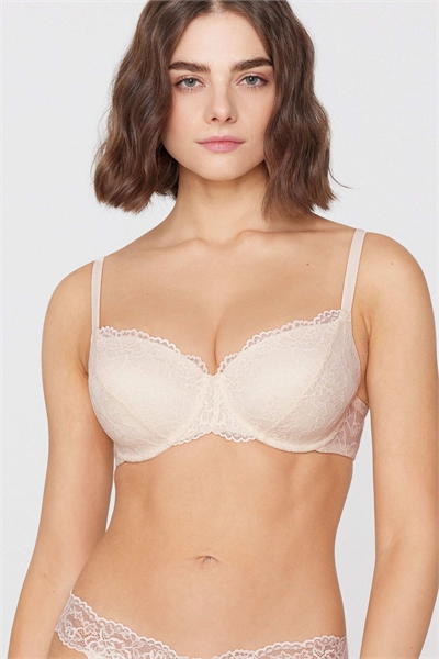 Бюстгальтер-балконет с кружевом, полностью закрывающий грудь, Прага артикул 156298824
