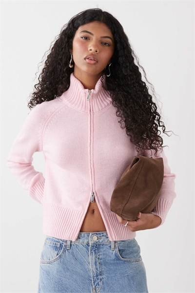 Кардиган с рагланными рукавами, застегивающийся на молнию, с воротником-воронкой артикул 155229491