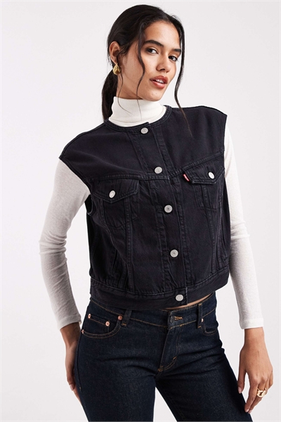 Винтажная джинсовая куртка-жилет артикул 150050185